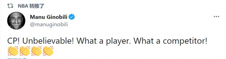 Manu Ginóbili大贊Paul：難以置信！偉大的籃球運動員-黑特籃球-NBA新聞影音圖片分享社區