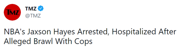 被捕送醫!鵜鶘潛力中鋒和洛杉磯警察發生肢體衝突,預計將遭到起訴!-黑特籃球-NBA新聞影音圖片分享社區