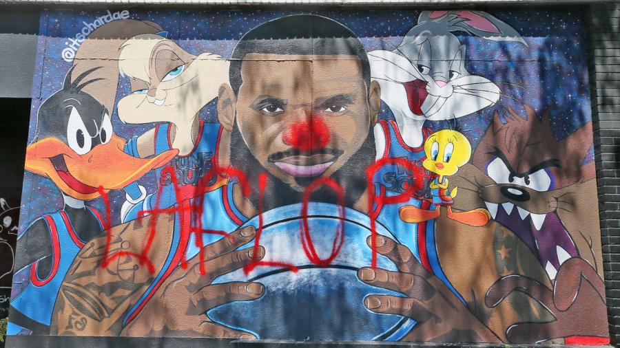 LeBron James &#39;Space Jam&#39; mural vandalized in NBA star&#39;s hometown Akron