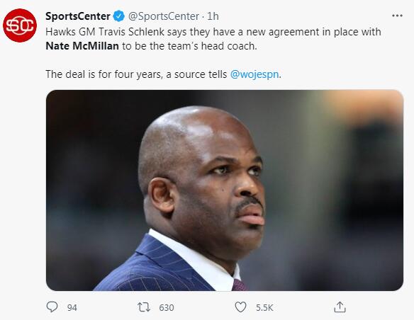轉正!老鷹四年合同簽約McMillan,帶隊37勝19負助吹楊進東冠!-黑特籃球-NBA新聞影音圖片分享社區