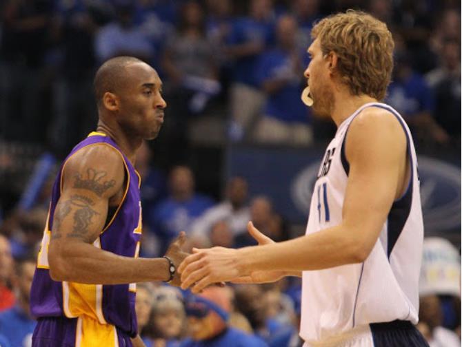 Kobe職業生涯53次遇到Nowitzki,場均可以砍下25+6+5,那麼德佬是什麼表現?-黑特籃球-NBA新聞影音圖片分享社區