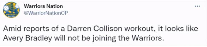 Collison計劃本週試訓勇士!曾放過湖人鴿子,名記:到2053年他還在猶豫!-黑特籃球-NBA新聞影音圖片分享社區