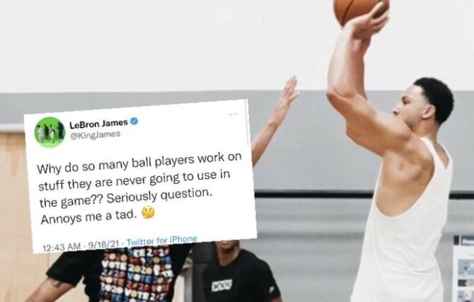 LBJ疑惑為何訓練不用的技能，美記曬出Ben Simmons的投籃圖-黑特籃球-NBA新聞影音圖片分享社區