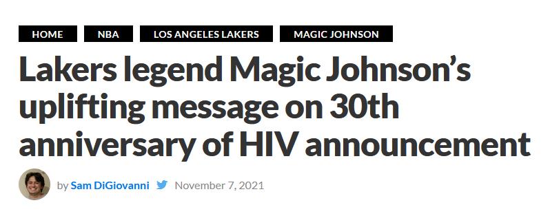 Magic Johnson確診「艾滋病」三十年：我62歲了，感謝老天留我一命！-黑特籃球-NBA新聞影音圖片分享社區