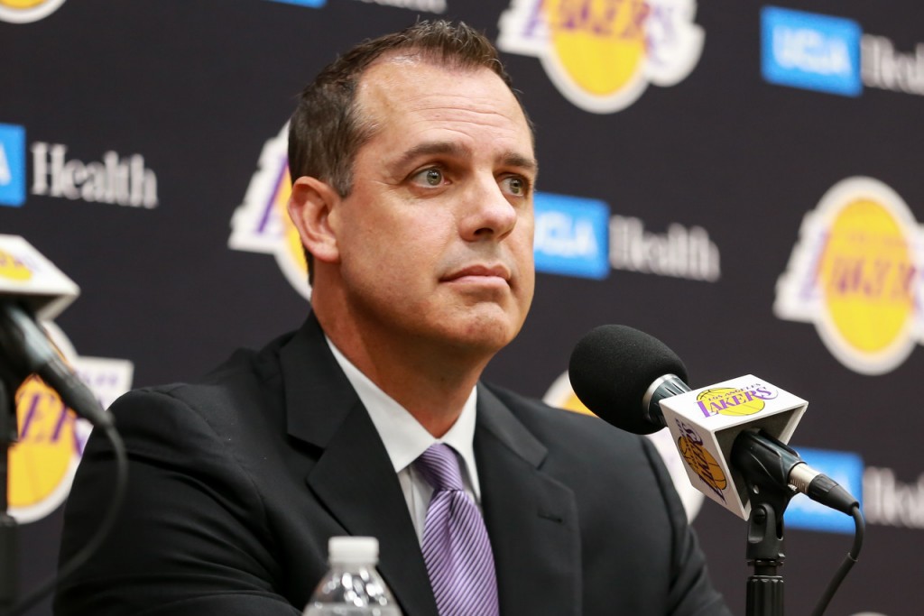 May 20, 2019 - El Segundo, CA, U.S. - EL SEGUNDO, CA - MAY 20: Head coach Frank Vogel during the Los Angeles Lakers press conference to introduce their new head coach at the UCLA Health Training Center on May 20, 2019 in El Segundo, CA (Photo by Icon Sportswire) (Credit Image: © Icon Sportswire/Icon SMI via ZUMA Press