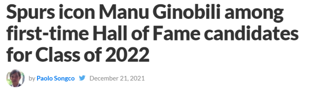 吉諾比利獲2022籃球名人堂提名！鬼切接近終極榮譽，美媒曾看衰他