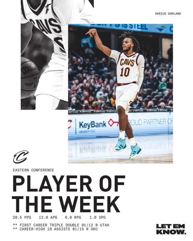 NBA官宣週最佳!騎士新星生涯首獲殊榮,Booker本賽季第二次當選!-黑特籃球-NBA新聞影音圖片分享社區