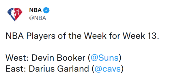 NBA官宣週最佳!騎士新星生涯首獲殊榮,Booker本賽季第二次當選!-黑特籃球-NBA新聞影音圖片分享社區