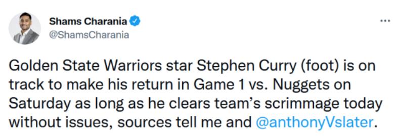 NBA / Curry確認首輪G1復出!科爾稱將會有時間限制,四大元老時隔三年再合體,Curry很期待!-黑特籃球-NBA新聞影音圖片分享社區