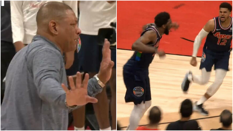 NBA / 【影片】教練高光時刻!76人即將24秒違例,老河流衝裁判喊暫停保住球權,隨後成就大帝絕殺一幕!-黑特籃球-NBA新聞影音圖片分享社區