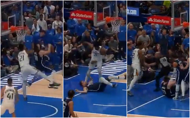 【影片】火爆衝突!東契奇想隔扣大白邊被空中攔下,獨行俠球員為東契奇出頭吃技犯,兩人遭驅逐!-黑特籃球-NBA新聞影音圖片分享社區