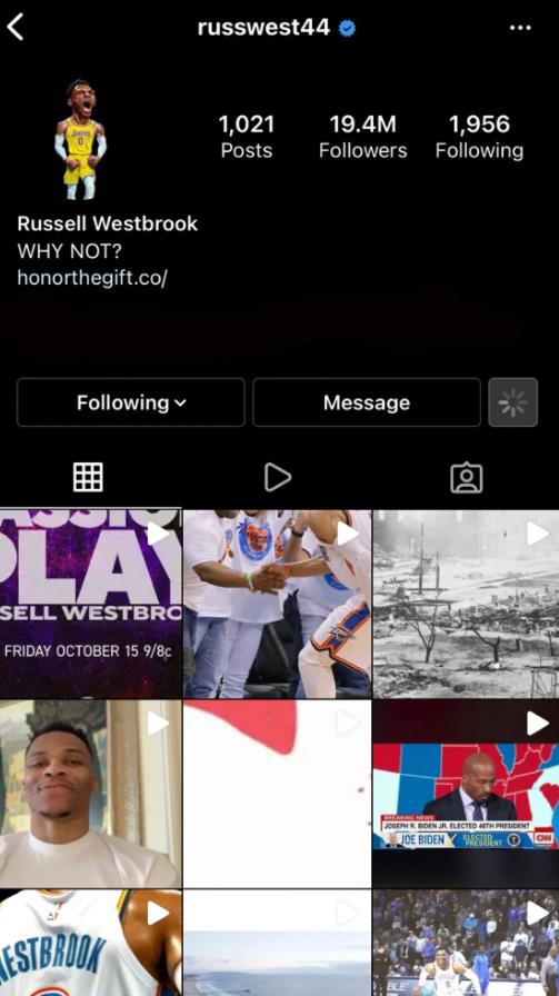 NBA / 威少的IG清空了所有關於湖人的內容,僅保留頭像!媒體推測他已決定離開湖人,球迷擔心他可能會退役!-黑特籃球-NBA新聞影音圖片分享社區