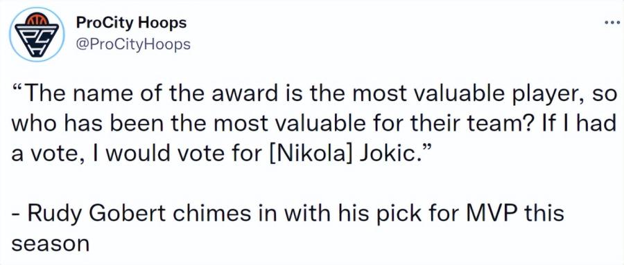 來自三屆DPOY的認可!Gobert力挺Jokic:如果我有一票,我會選他當MVP!-黑特籃球-NBA新聞影音圖片分享社區