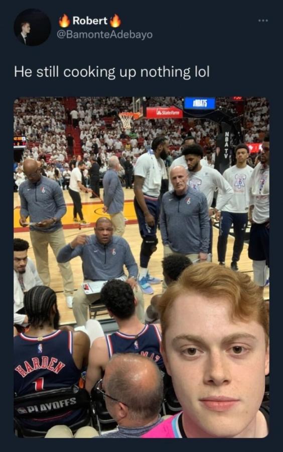 NBA / 嘲諷度拉滿!76人0-2落後,老河流被現場熱火球迷社媒質疑:他暫停一直在講廢話!-黑特籃球-NBA新聞影音圖片分享社區