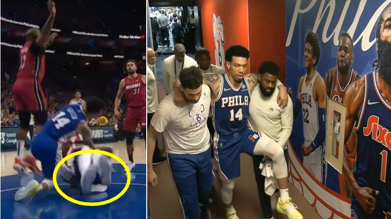 NBA / 【影片】太倒霉!76人開場遭打擊,丹尼格林遭Embiid誤傷,被抬回更衣室目測很嚴重,本場不會回歸!-黑特籃球-NBA新聞影音圖片分享社區