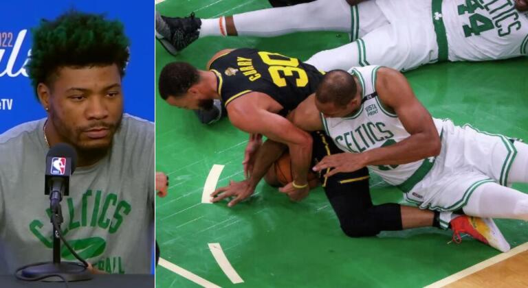 NBA / 【影片】Horford爭搶地板球壓到Curry腿引爭議!聰明哥回應:勇士也這麼幹過,和髒沒關係!-黑特籃球-NBA新聞影音圖片分享社區