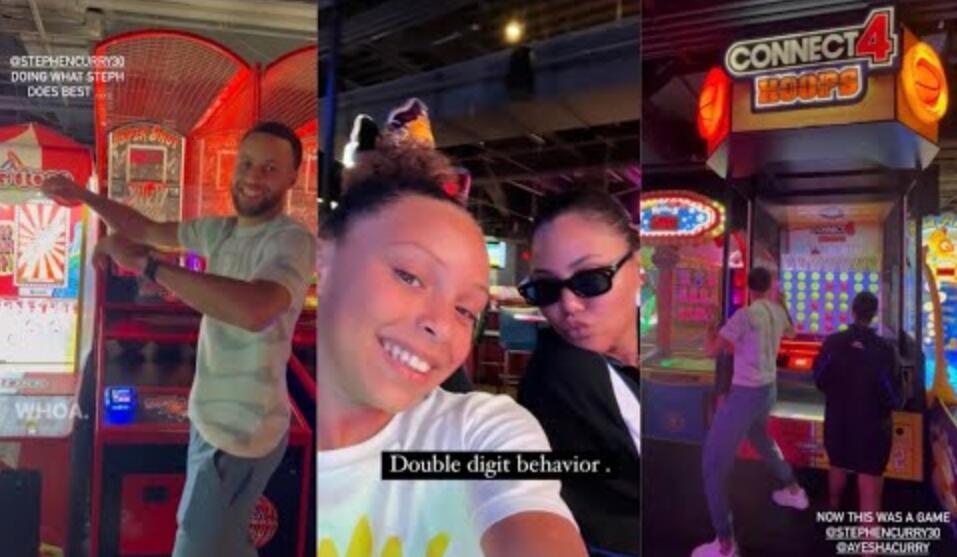 NBA / 【影片】柯瑞為大女兒慶生到電玩城包場!結果自己玩得最開心,和妻子PK投籃還故意放水!-黑特籃球-NBA新聞影音圖片分享社區