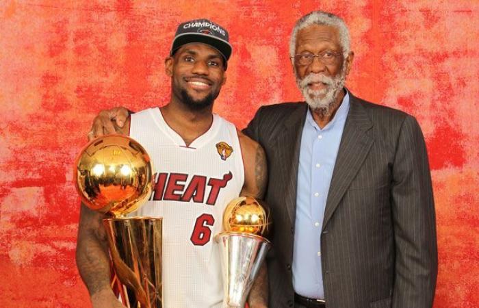 What will happen to LeBron James' 6 with honors by Bill Russell?