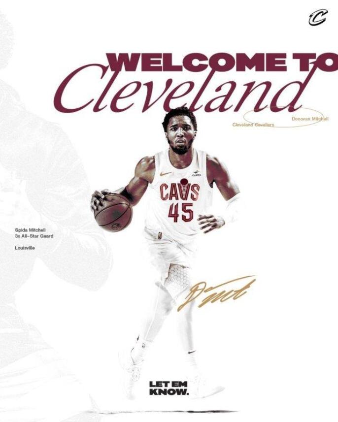 NBA / 交易正式達成!米契爾加盟騎士,官方公佈新賽季仍穿45號球衣,爵士:猶他永遠有你球迷!-黑特籃球-NBA新聞影音圖片分享社區