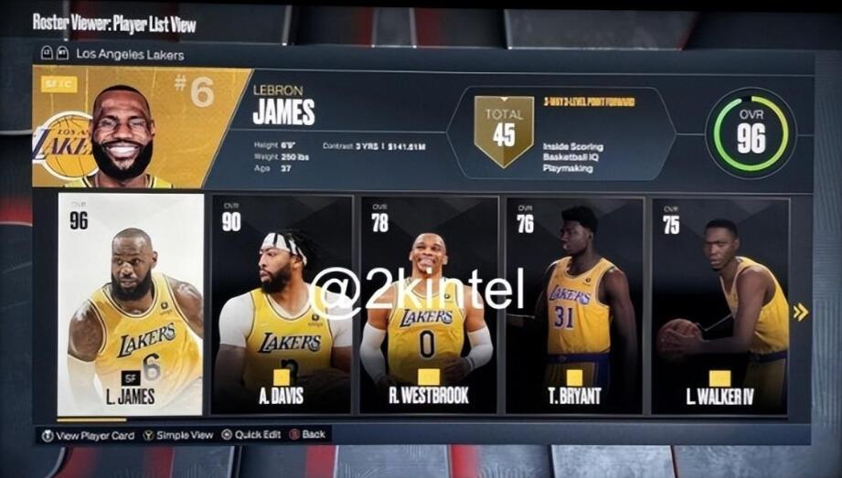 NBA / 2K23球星評分提前曝光!詹柯杜和小丑皇分數一樣,墻哥威少同為78!-黑特籃球-NBA新聞影音圖片分享社區