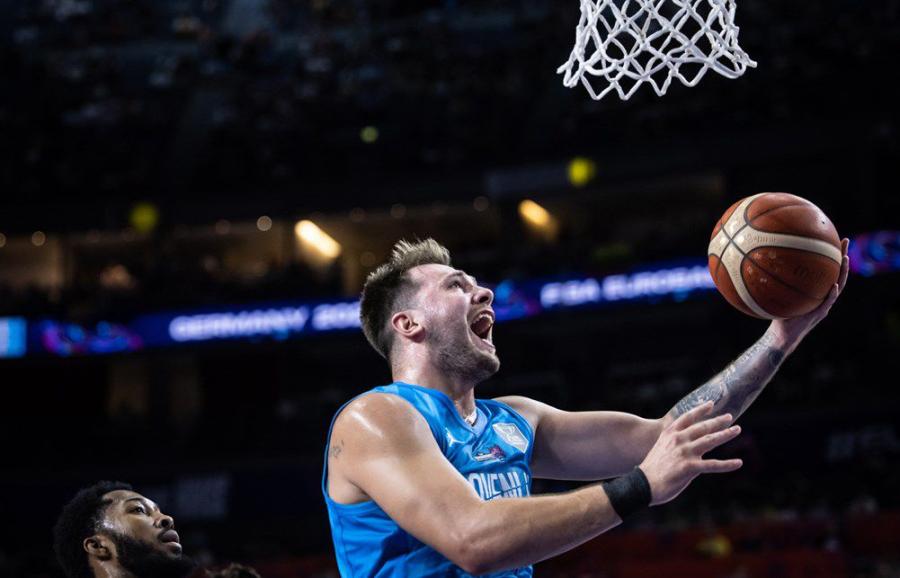 From the logo and between the legs, Luka Doncic 'put on a show' in Slovenia's latest win