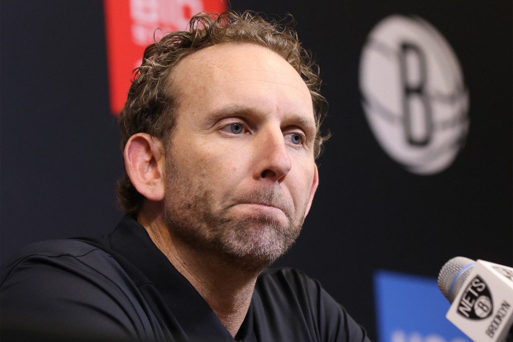 5/11/22 - Brooklyn Nets head coach Steve Nash speaking during a press conference at the Nets training facility in Brooklyn, New York