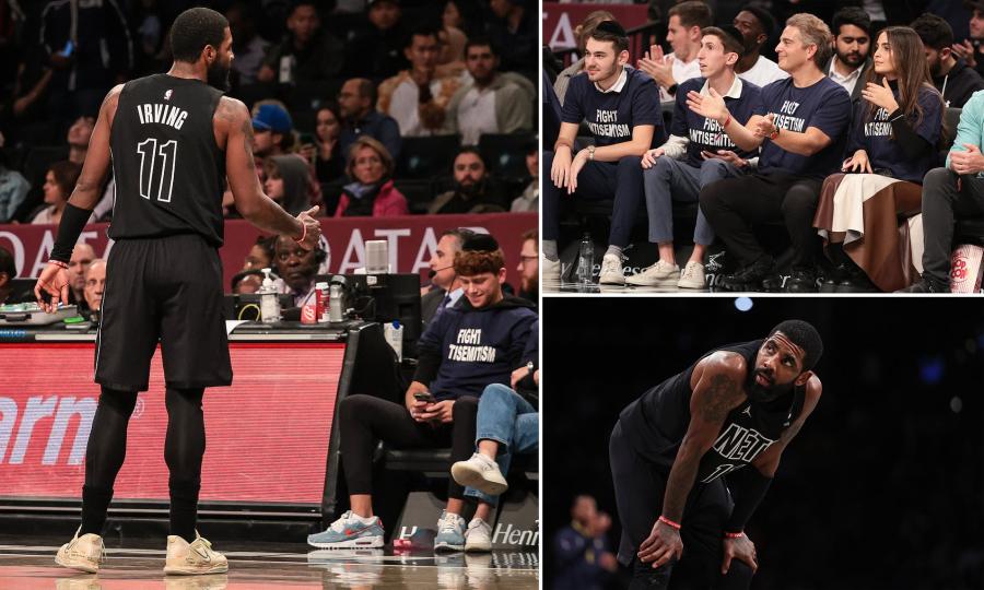 Kyrie Irving is heckled by fans wearing 'Fight anti-Semitism' shirts during  Brooklyn's win | Daily Mail Online