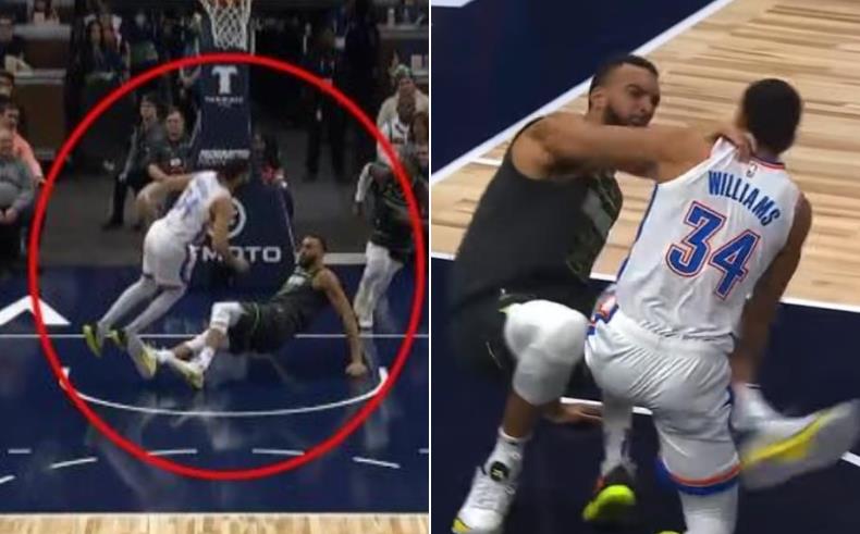 NBA / 【影片】戈貝爾故意傷人遭驅逐！動作太髒：倒地伸腳絆人，還手掐+腳踢對手！
