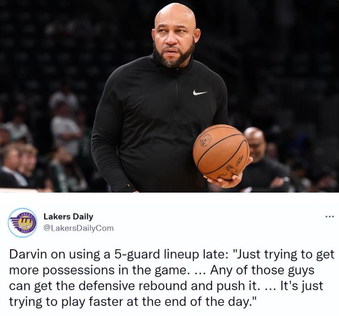 NBA / 自殺五小!湖人一度使用五個後衛的陣容,場上最高的是1米96的里夫斯!-黑特籃球-NBA新聞影音圖片分享社區