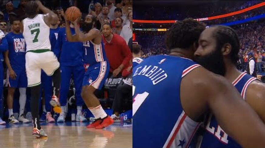 NBA / 【影片】引爆全場!恩比德分球底角哈登上演準絕殺,聰明哥命中三分超時,76人有驚無險!-黑特籃球-NBA新聞影音圖片分享社區