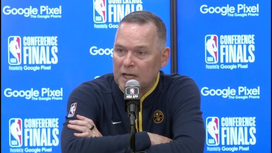 Michael Malone Reacts To Nikola Jokic's 34-21-14 Performance, Nuggets Game  1 Win vs Lakers - YouTube