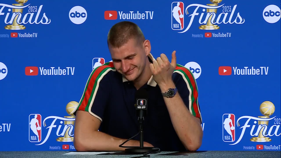 Nikola Jokic was so happy answering a question in Serbian after Game 3
