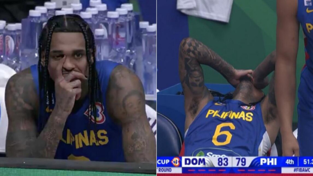【影片】菲律賓遺憾輸球，克拉克森沮喪一幕曝光：五犯離場後，一臉無奈雙手捂臉…