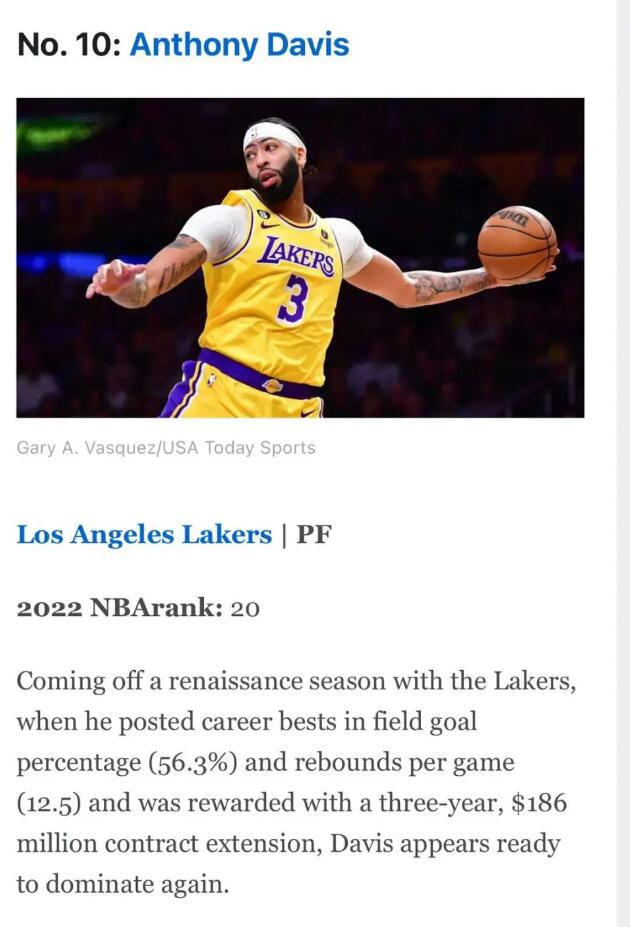 NBA / ESPN百大球星排名合理嗎?字母哥第一,詹姆斯、戴維斯成前十守門員!-黑特籃球-NBA新聞影音圖片分享社區