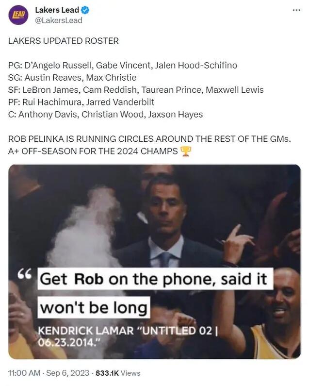 佩總10運作打造S級湖人!一眉哥直言目標奪冠,39歲詹姆斯圓夢衝擊喬丹?-黑特籃球-NBA新聞影音圖片分享社區