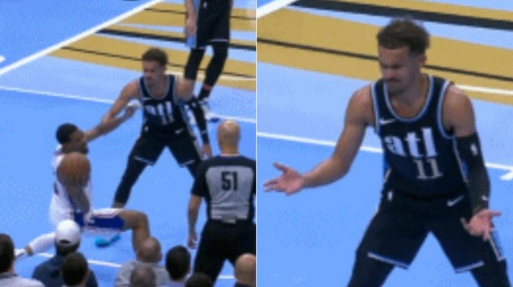 NBA / 【影片】這表演太滑稽…76人悍將梅爾頓拿球突然無對抗倒下，特雷楊攤開雙手一臉哭笑不得！