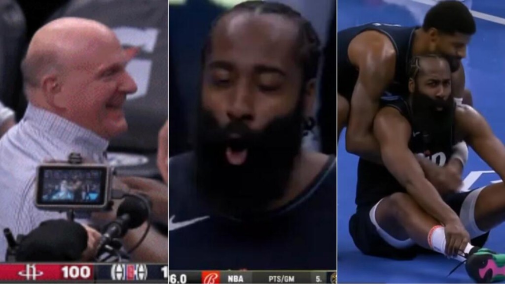 NBA / 【影片】哈登絕殺眾生相！鮑爾默握拳怒吼，喬治第一時間抱起登哥，回應首勝終於鬆了口氣！