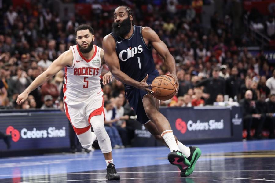 James Harden enjoys first win for LA Clippers with late four-point play  against Houston Rockets | CNN